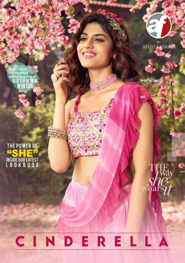 CINDERELLA BY AF 8001 TO 8005 SERIES DESIGNER STYLISH FANCY COLORFUL BEAUTIFUL PARTY WEAR & ETHNIC WEAR COLLECTION PURE GEORGETTE TOPS WITH BOTTOM AT WHOLESALE PRICE