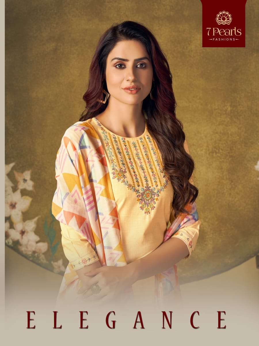 ELEGANCE BY 7 PEARLS 1001 TO 1006 SERIES BEAUTIFUL SUITS COLORFUL STYLISH FANCY CASUAL WEAR & ETHNIC WEAR COTTON EMBROIDERED DRESSES AT WHOLESALE PRICE