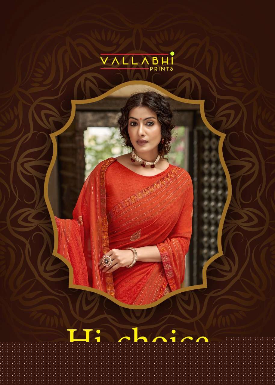 HIt-CHOICE BY VALLABHI PRINTS 14781 TO 14788 SERIES INDIAN TRADITIONAL WEAR COLLECTION BEAUTIFUL STYLISH FANCY COLORFUL PARTY WEAR & OCCASIONAL WEAR GEORGETTE PRINT SAREES AT WHOLESALE PRICE