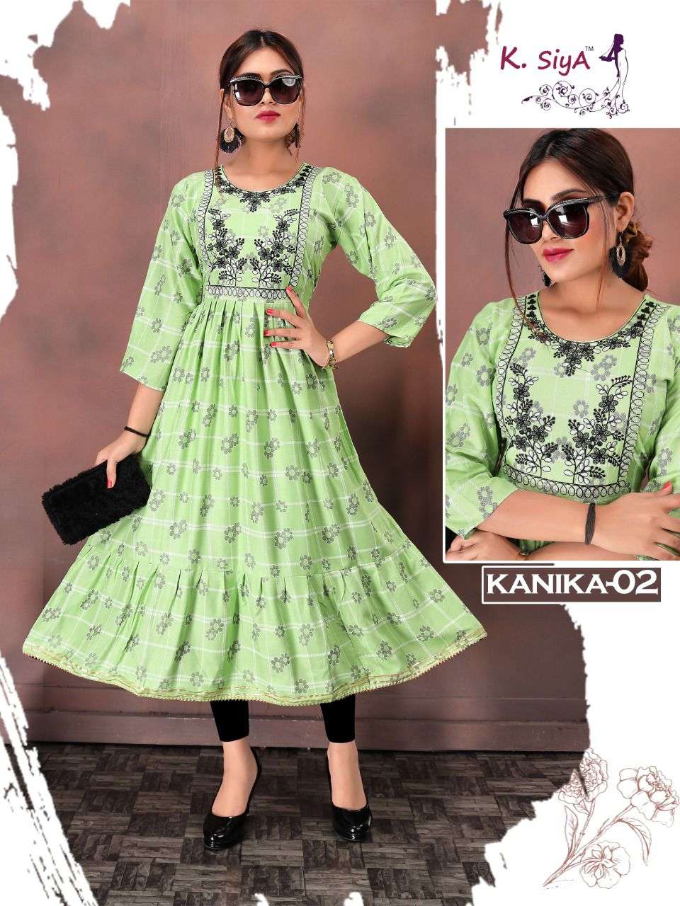 KANIKA BY K.SIYA 01 TO 08 SERIES DESIGNER STYLISH FANCY COLORFUL BEAUTIFUL PARTY WEAR & ETHNIC WEAR COLLECTION RAYON PRINT KURTIS AT WHOLESALE PRICE
