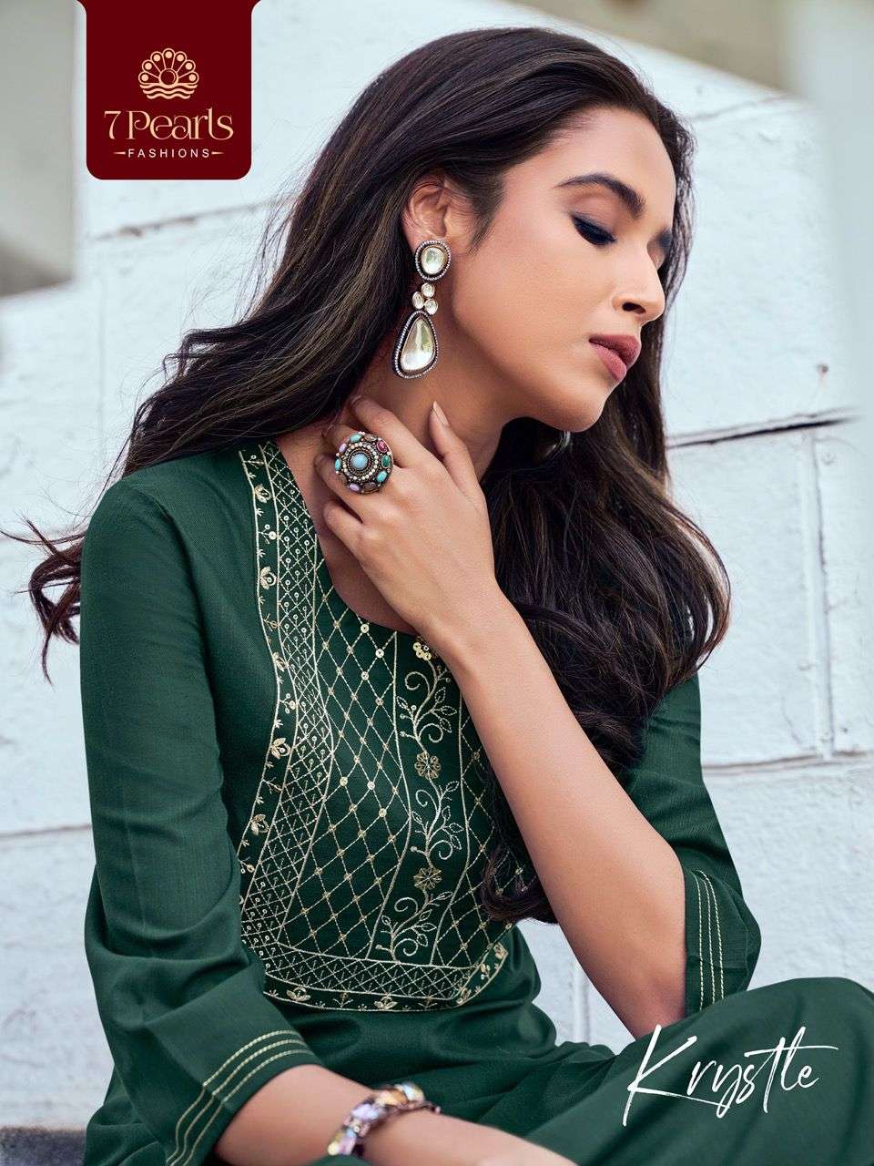 KRYSTLE BY 7 PEARLS 1001 TO 1006 SERIES DESIGNER STYLISH FANCY COLORFUL BEAUTIFUL PARTY WEAR & ETHNIC WEAR COLLECTION VISCOSE EMBROIDERY KURTIS AT WHOLESALE PRICE