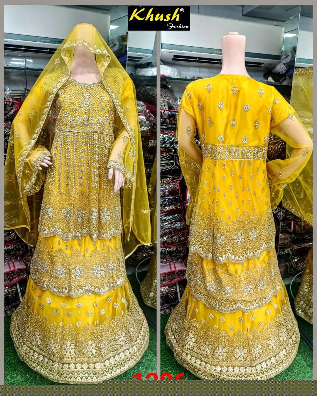 KHUSH 1206 COLOURS BY KHUSH FASHION 1206-A TO 1206-D SERIES BEAUTIFUL SUITS STYLISH COLORFUL FANCY CASUAL WEAR & ETHNIC WEAR NET EMBROIDERED DRESSES AT WHOLESALE PRICE