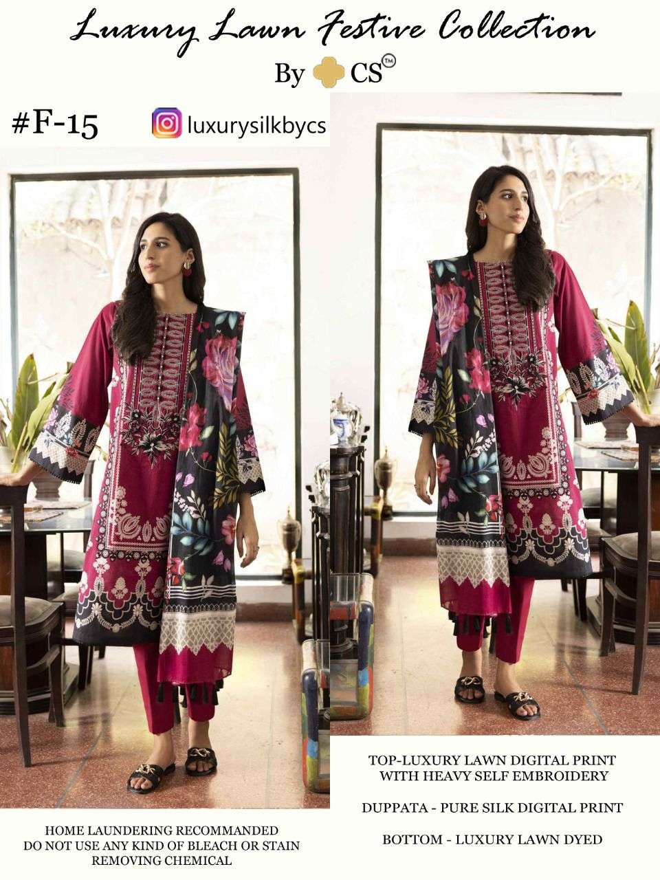 LUXURY LAWN FESTIVE COLLECTION VOL-4 BY CS 14 TO 17 SERIES BEAUTIFUL PAKISTANI SUITS STYLISH FANCY COLORFUL PARTY WEAR & OCCASIONAL WEAR LUXURY LAWN DIGITAL PRINT AT WHOLESALE PRICE