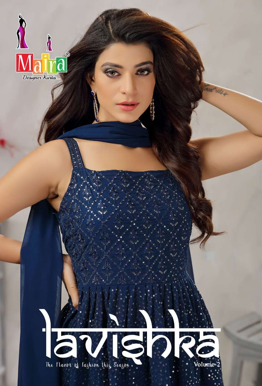 LAVISHKA VOL-2 BY MAIRA 2001 TO 2008 SERIES BEAUTIFUL SHARARA SUITS COLORFUL STYLISH FANCY CASUAL WEAR & ETHNIC WEAR HEAVY BLOOMING GEORGETTE DRESSES AT WHOLESALE PRICE
