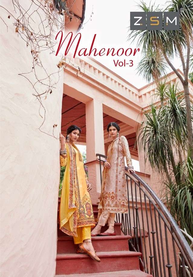 MAHENOOR VOL-3 BY ZSM 2001 TO 2008 SERIES BEAUTIFUL STYLISH SUITS FANCY COLORFUL CASUAL WEAR & ETHNIC WEAR & READY TO WEAR COTTON SILK DIGITAL PRINTED DRESSES AT WHOLESALE PRICE