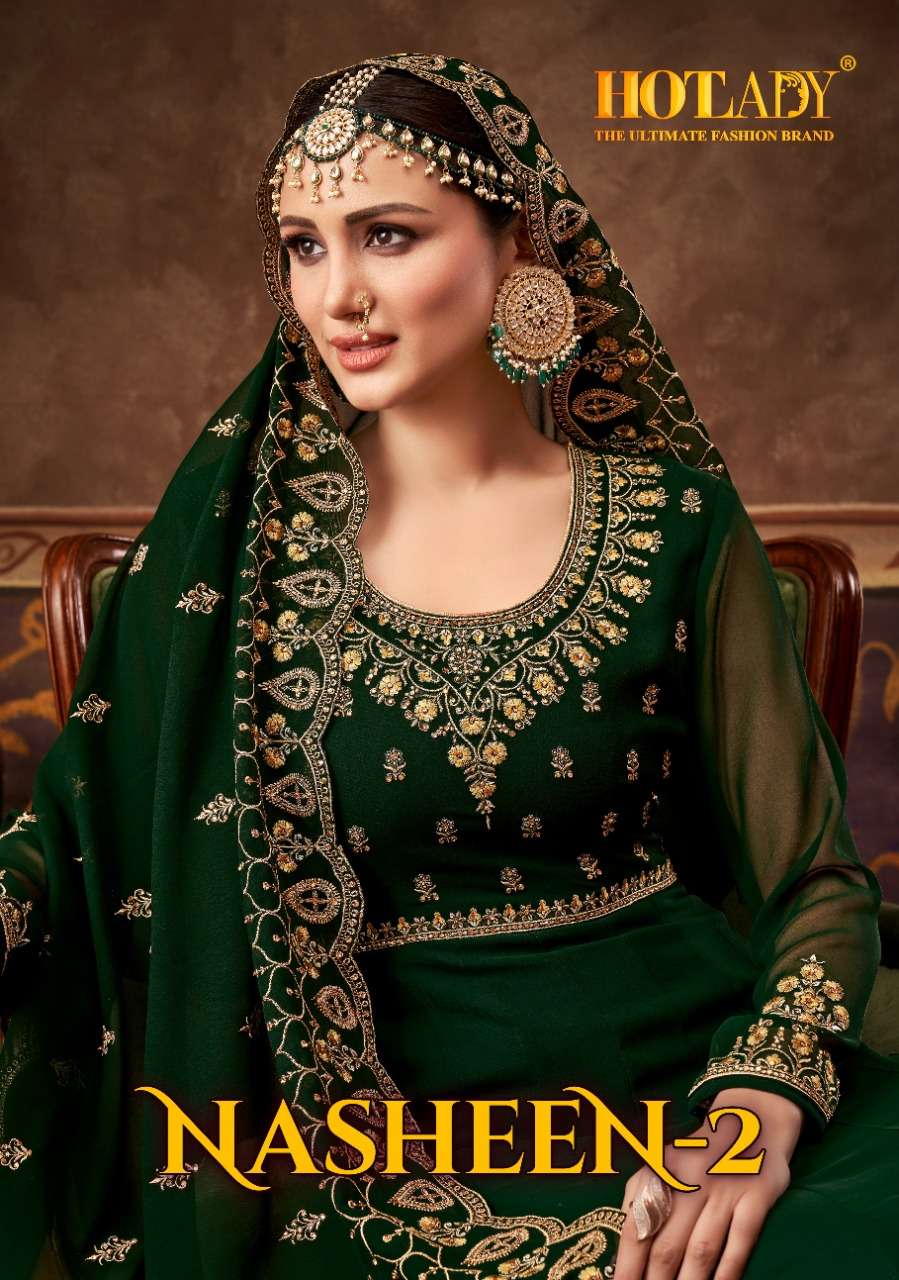 Nasheen Vol-2 By Hot Lady 7781 To 7784 Series Beautiful Anarkali Suits Colorful Stylish Fancy Casual Wear & Ethnic Wear Real Blooming Georgette Dresses At Wholesale Price