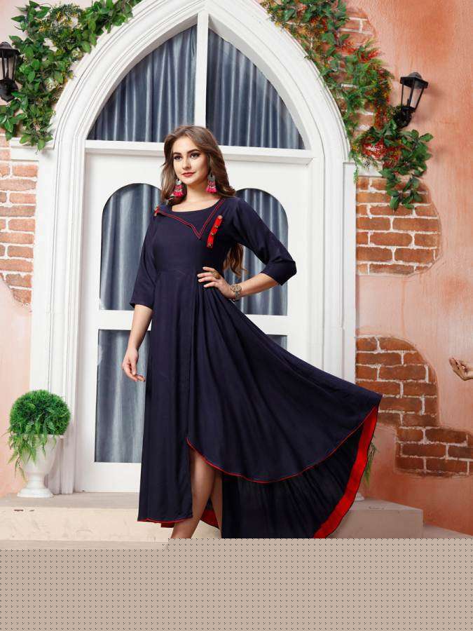 PULPEE VOL-4 BY KAJRI STYLE 401 TO 408 SERIES BEAUTIFUL STYLISH FANCY COLORFUL CASUAL WEAR & ETHNIC WEAR HEAVY RAYON GOWNS AT WHOLESALE PRICE