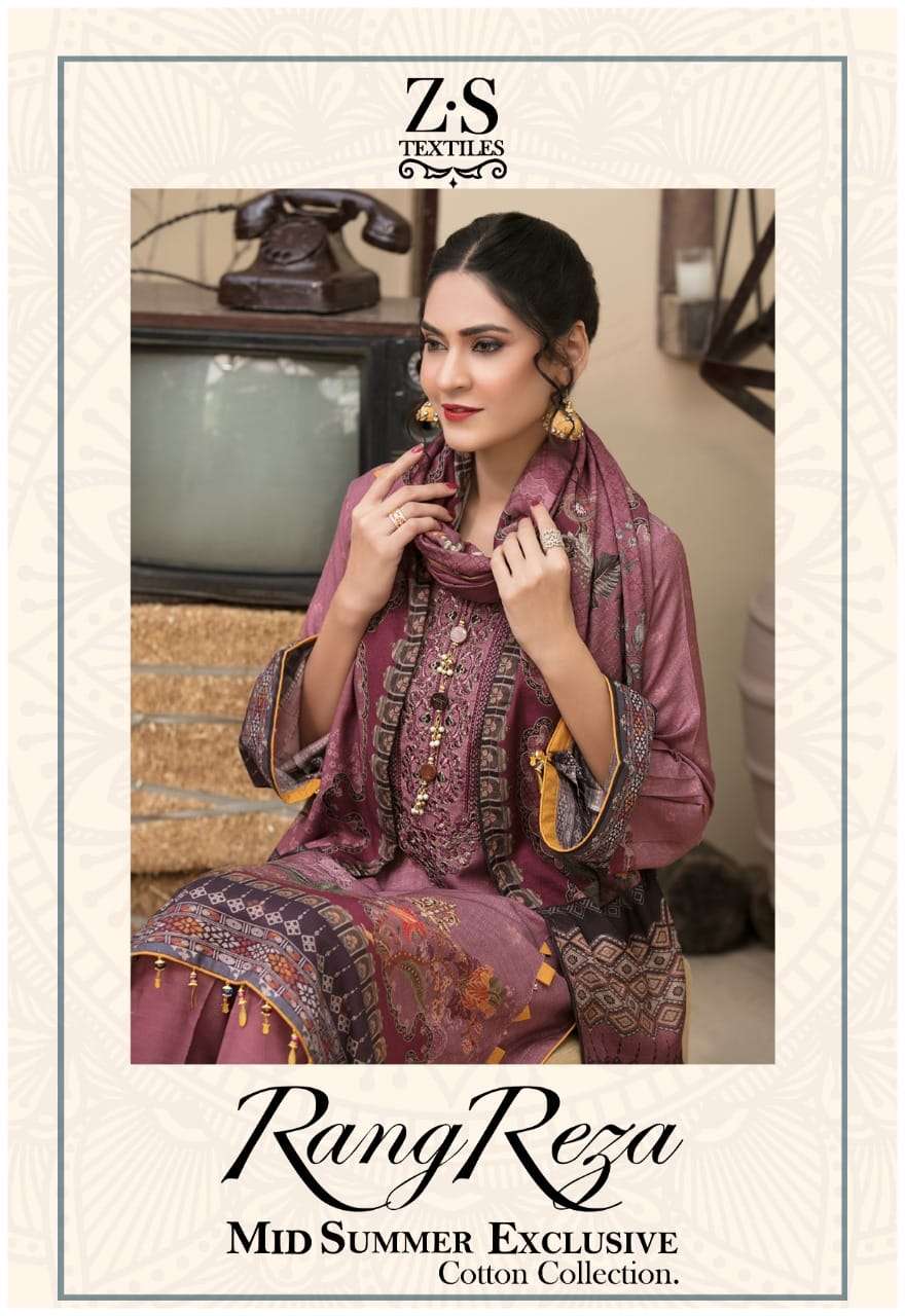 RANG REZA MID SUMMER EXCLUSIVE BY ZS TEXTILES 101 TO 110 SERIES INDIAN TRADITIONAL WEAR COLLECTION BEAUTIFUL STYLISH FANCY COLORFUL PARTY WEAR & OCCASIONAL WEAR PURE COTTON PRINT DRESSES AT WHOLESALE PRICE