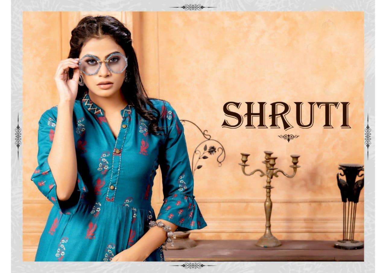 SHRUTI BY BEAUTY QUEEN 1001 TO 1008 SERIES DESIGNER STYLISH FANCY COLORFUL BEAUTIFUL PARTY WEAR & ETHNIC WEAR COLLECTION RAYON FOIL PRINT KURTIS AT WHOLESALE PRICE