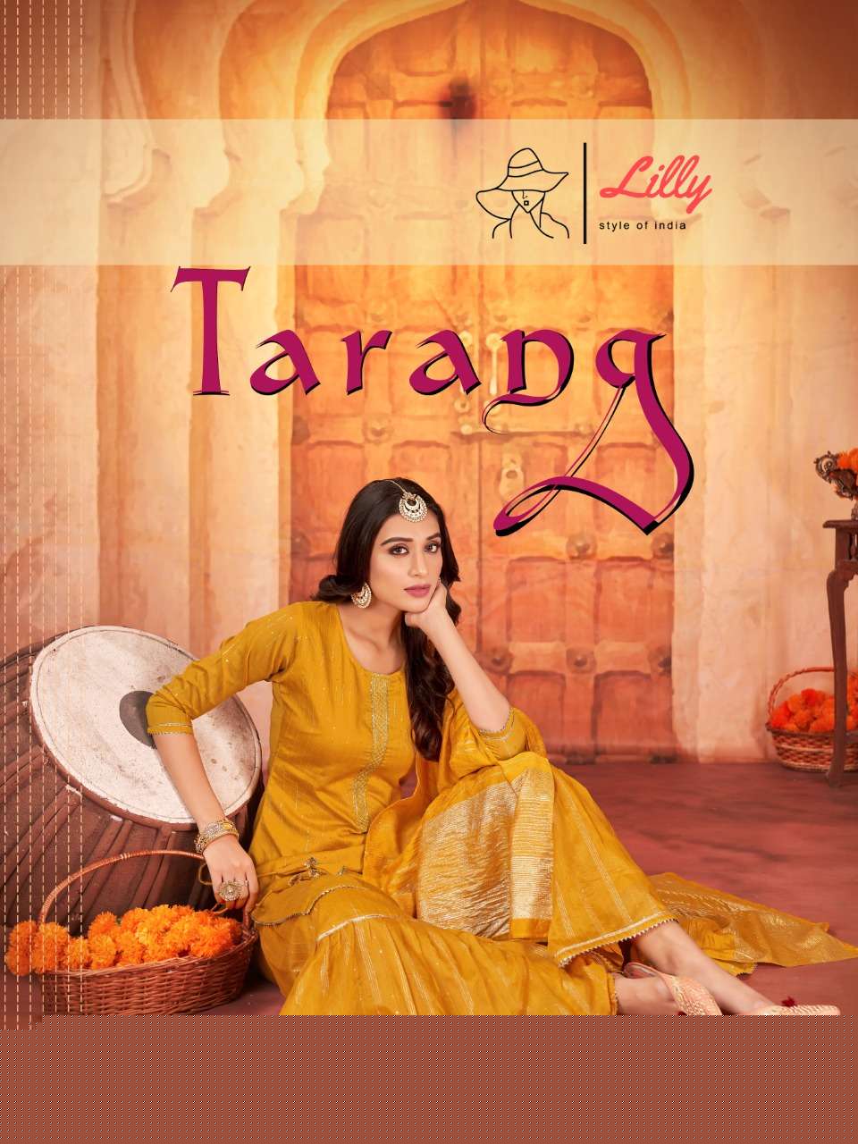 TARANG BY LILLY 1001 TO 1004 SERIES BEAUTIFUL SHARARA SUITS COLORFUL STYLISH FANCY CASUAL WEAR & ETHNIC WEAR VISCOSE CHANDERI DRESSES AT WHOLESALE PRICE