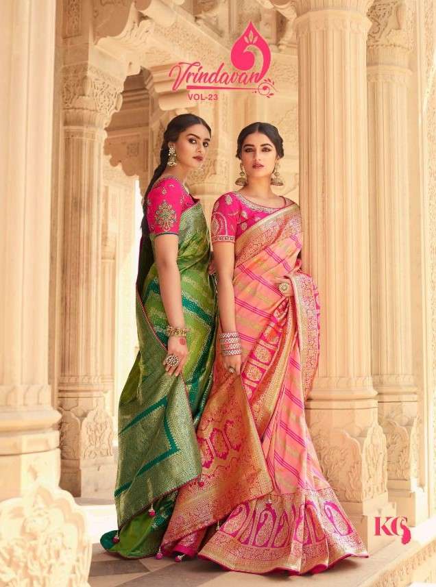 Vrindavan Vol-23 By Vrindavan 10151 To 10165 Series Indian Traditional Wear Collection Beautiful Stylish Fancy Colorful Party Wear & Occasional Wear Silk Sarees At Wholesale Price