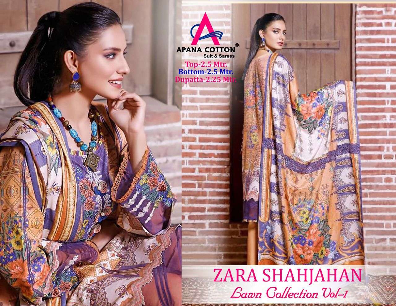 Zara Shahjahan By Apana Cotton 1001 To 1004 Series Beautiful Suits Stylish Colorful Fancy Casual Wear & Ethnic Wear Cotton Print Dresses At Wholesale Price