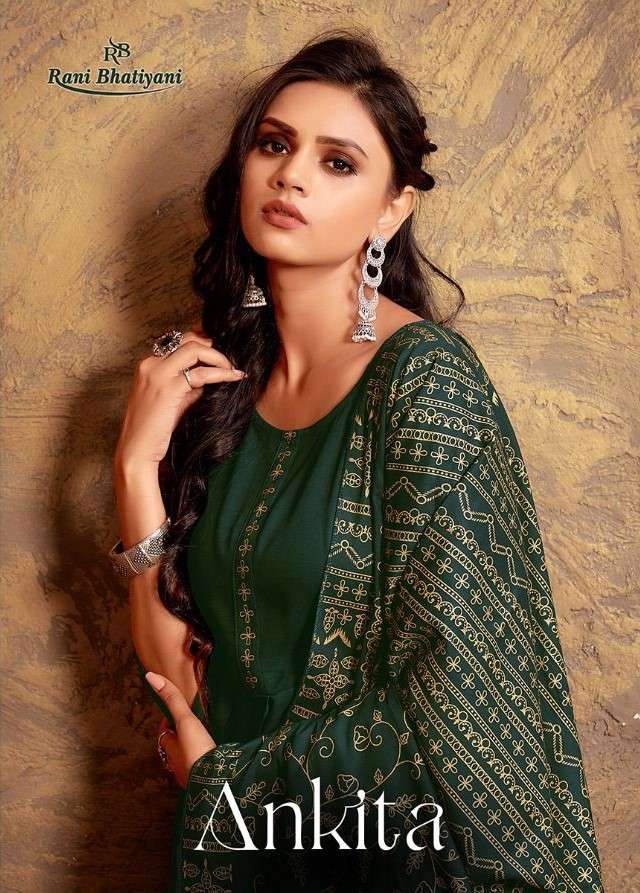 ANKITA BY RANI BHATIYANI 1001 TO 1006 SERIES BEAUTIFUL STYLISH FANCY COLORFUL CASUAL WEAR & ETHNIC WEAR RAYON FOIL PRINT GOWNS WITH DUPATTA AT WHOLESALE PRICE