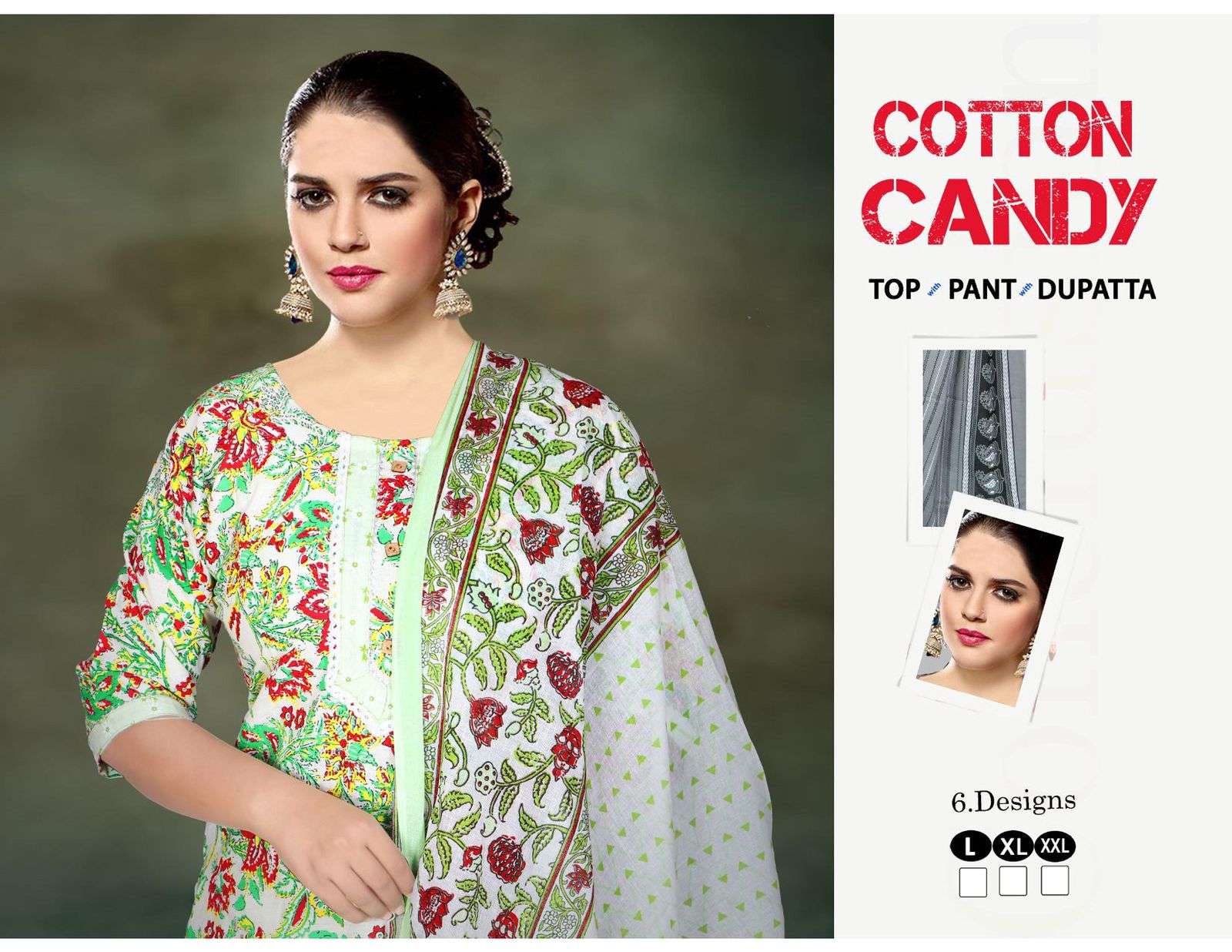 COTTON CANDY BY TRENDY 001 TO 006 SERIES BEAUTIFUL SUITS COLORFUL STYLISH FANCY CASUAL WEAR & ETHNIC WEAR COTTON PRINT DRESSES AT WHOLESALE PRICE