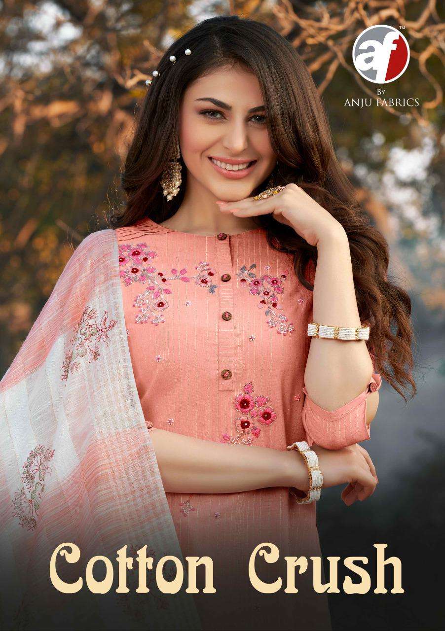 COTTON CRUSH BY AF 2261 TO 2266 SERIES BEAUTIFUL SUITS COLORFUL STYLISH FANCY CASUAL WEAR & ETHNIC WEAR COTTON LUREX DRESSES AT WHOLESALE PRICE