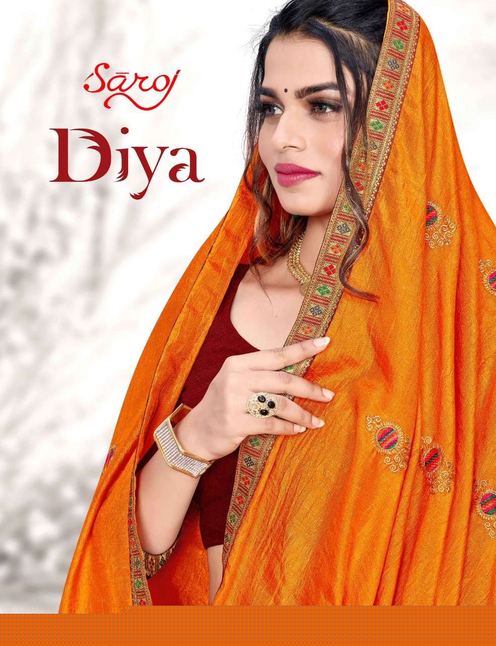 DIYA BY SAROJ 8001 TO 8008 SERIES INDIAN TRADITIONAL WEAR COLLECTION BEAUTIFUL STYLISH FANCY COLORFUL PARTY WEAR & OCCASIONAL WEAR SILK SAREES AT WHOLESALE PRICE
