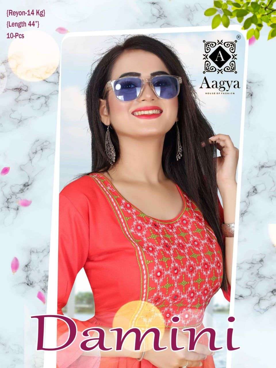 DAMINI BY AAGYA 001 TO 010 SERIES DESIGNER STYLISH FANCY COLORFUL BEAUTIFUL PARTY WEAR & ETHNIC WEAR COLLECTION RAYON EMBROIDERY KURTIS AT WHOLESALE PRICE