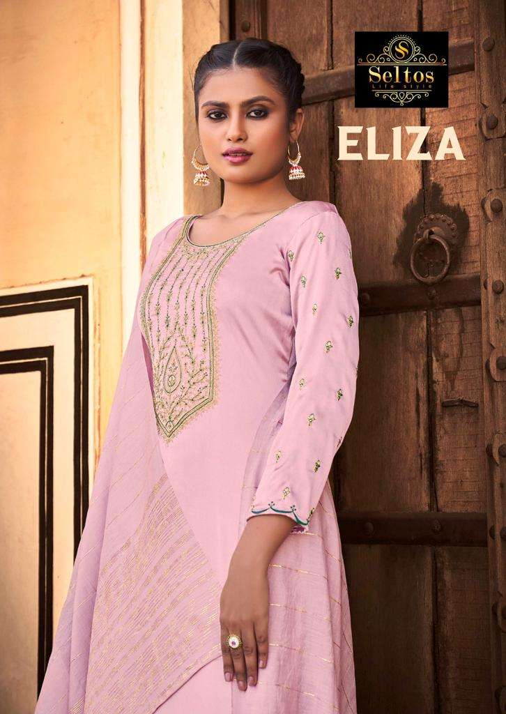 ELIZA BY SELTOS 60001 TO 60006 SERIES BEAUTIFUL SUITS COLORFUL STYLISH FANCY CASUAL WEAR & ETHNIC WEAR PURE COTTON SILK DRESSES AT WHOLESALE PRICE
