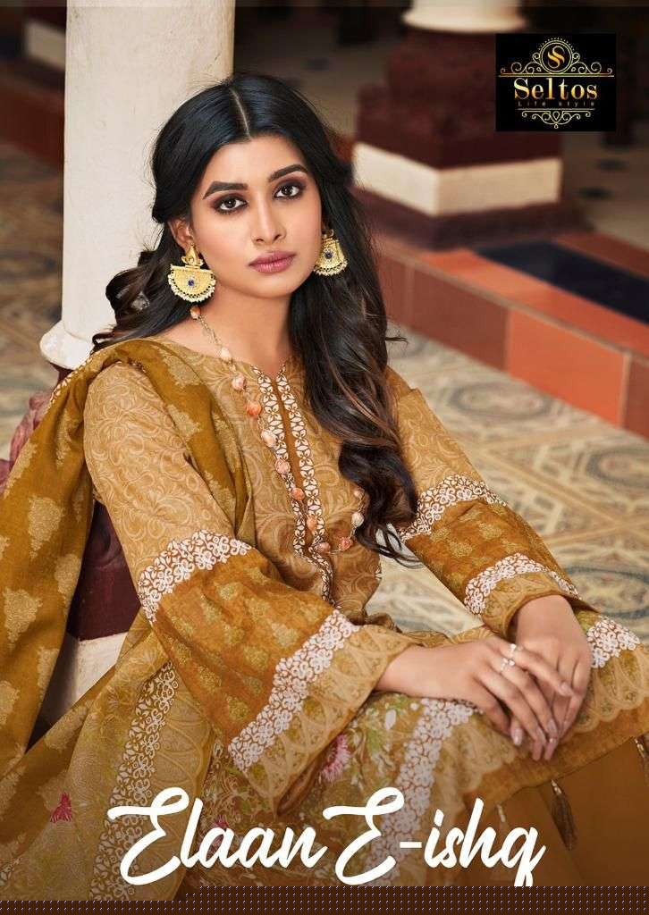ELAAN E ISHQ BY SELTOS 56001 TO 56008 SERIES BEAUTIFUL PAKISTANI SUITS COLORFUL STYLISH FANCY CASUAL WEAR & ETHNIC WEAR PURE CAMBRIC DIGITAL PRINT DRESSES AT WHOLESALE PRICE