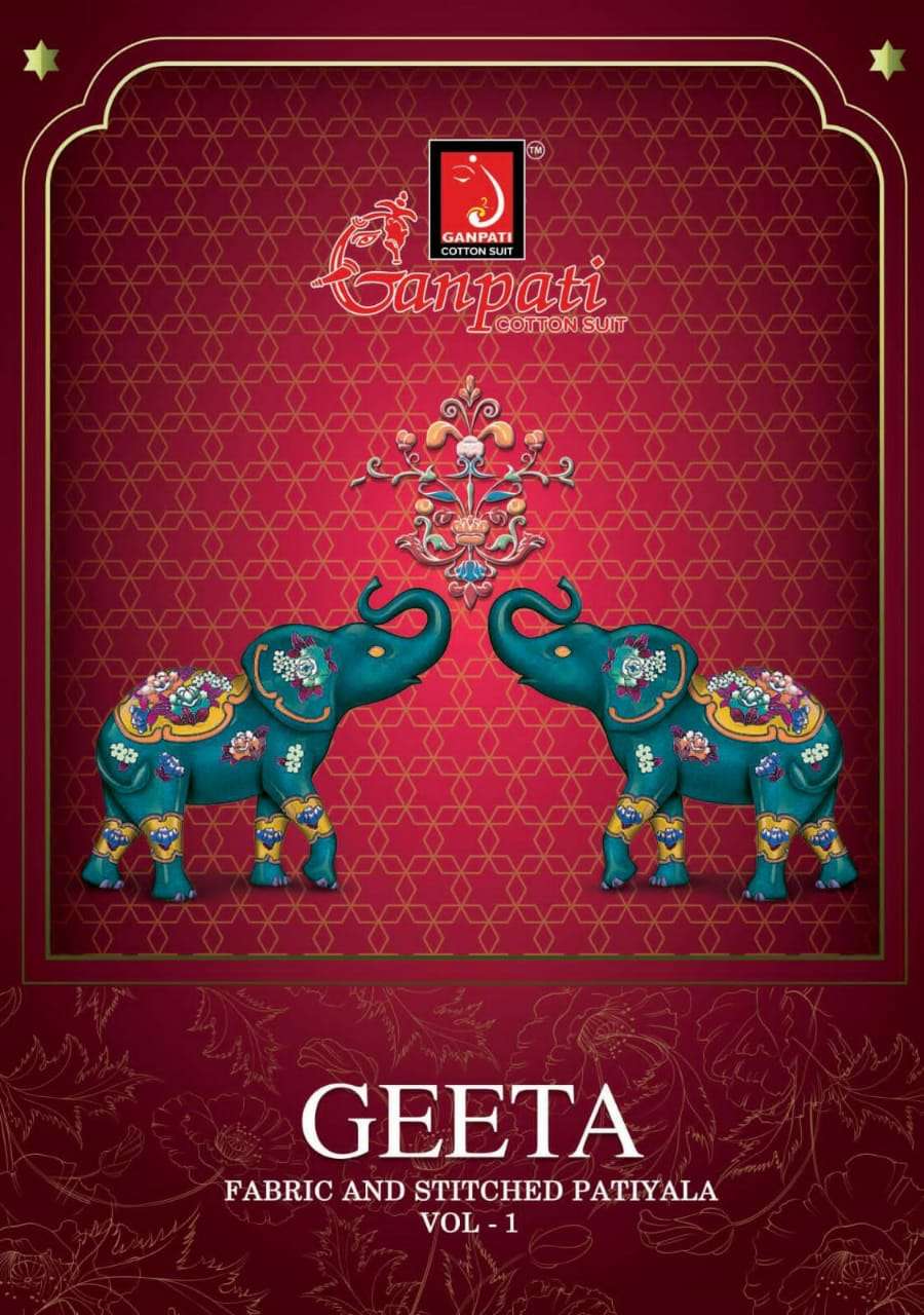 Geeta Vol-1 By Ganpati Cotton Suit 108 To 122 Series Beautiful Suits Colorful Stylish Fancy Casual Wear & Ethnic Wear Pure Cotton Print Dresses At Wholesale Price