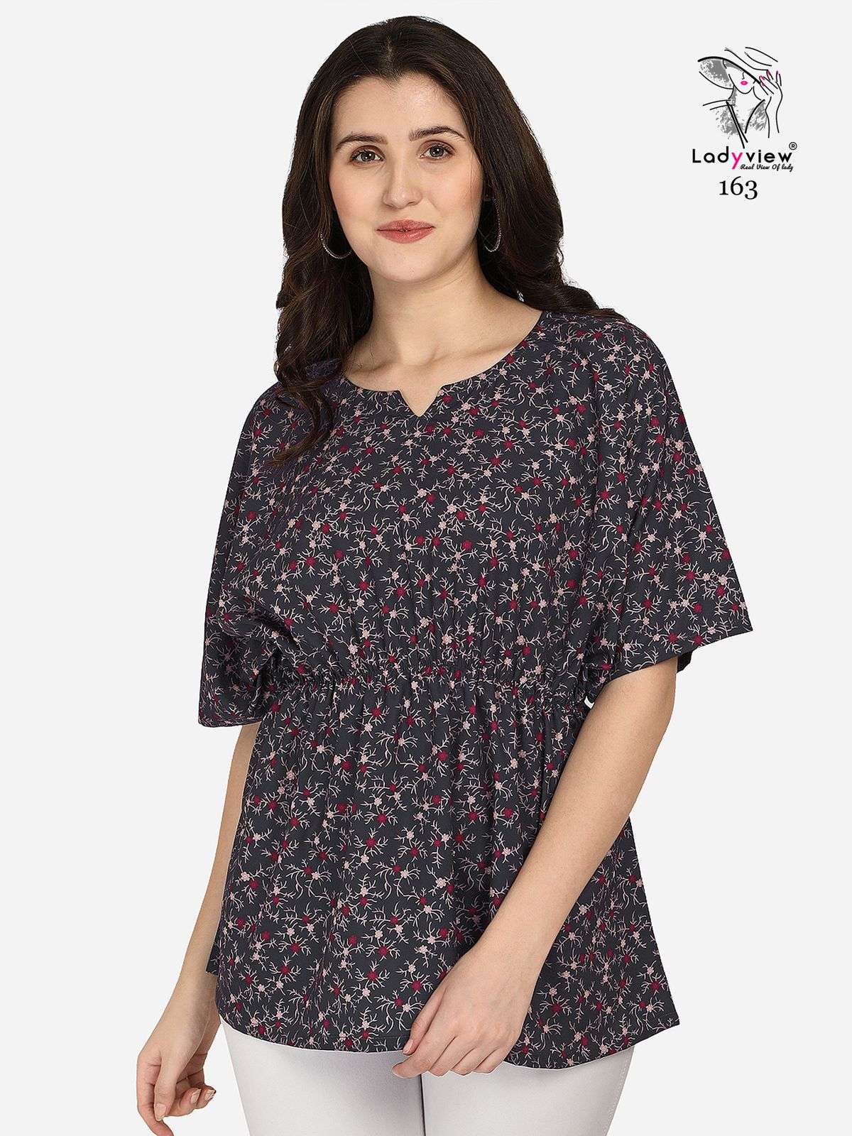 GUZARISH BY LADY VIEW 162 TO 171 SERIES BEAUTIFUL STYLISH FANCY COLORFUL CASUAL WEAR & ETHNIC WEAR HEAVY AMERICAN CREPE TOPS AT WHOLESALE PRICE