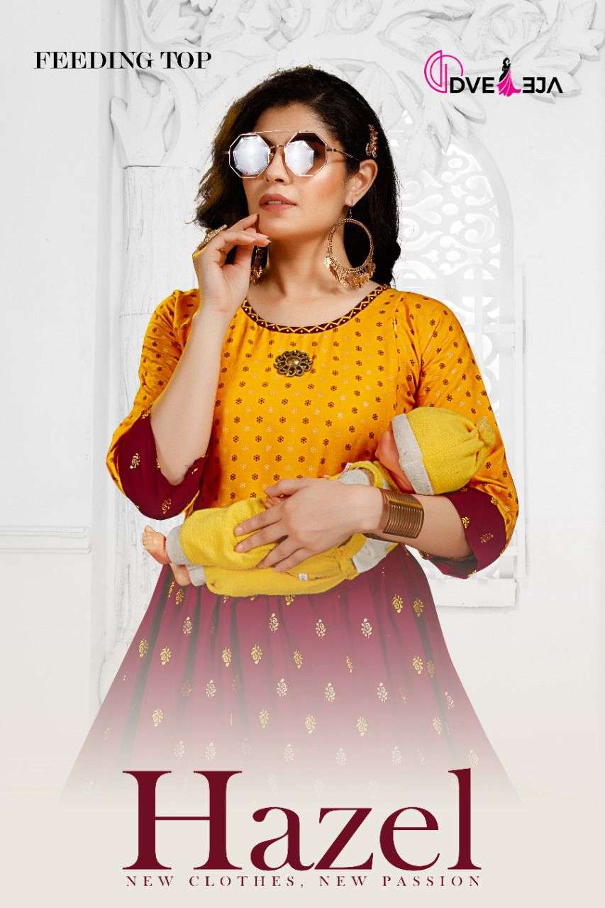 HAZEL BY DVEEJA 101 TO 108 SERIES DESIGNER STYLISH FANCY COLORFUL BEAUTIFUL PARTY WEAR & ETHNIC WEAR COLLECTION HEAVY RAYON KURTIS AT WHOLESALE PRICE