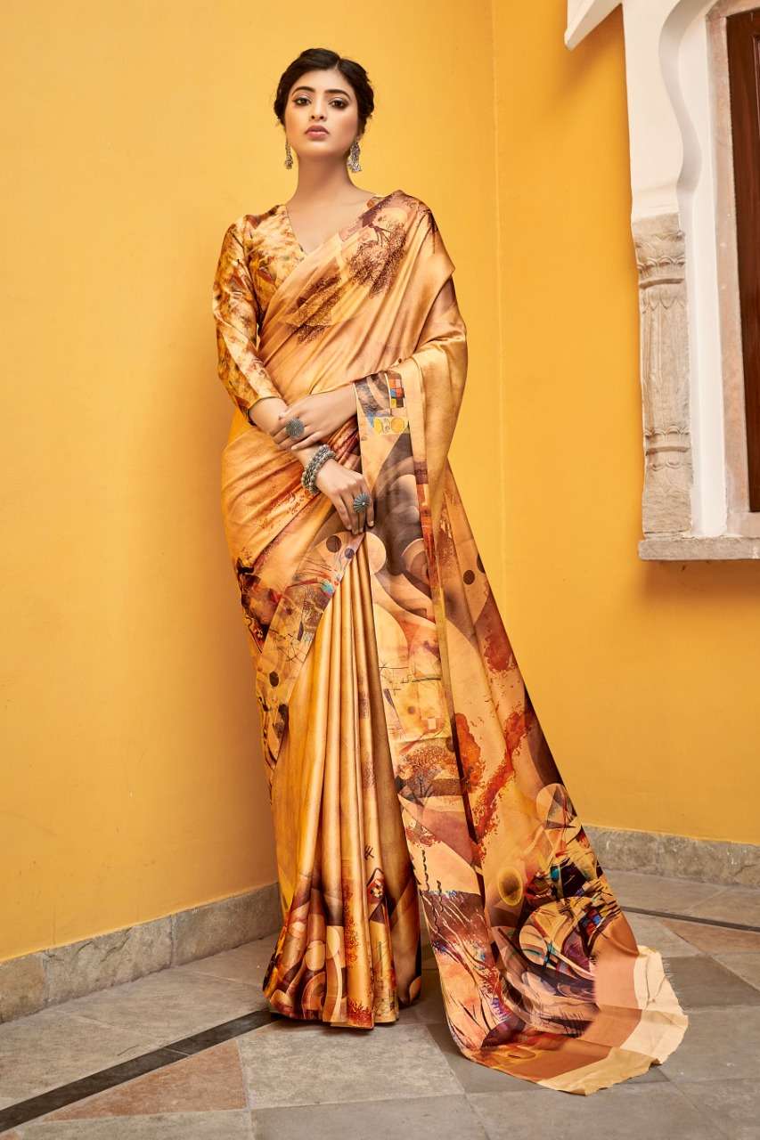 JAPAN DIGITAL BY YADU NANDAN FASHION 01 TO 05 SERIES INDIAN TRADITIONAL WEAR COLLECTION BEAUTIFUL STYLISH FANCY COLORFUL PARTY WEAR & OCCASIONAL WEAR JAPAN SATIN SAREES AT WHOLESALE PRICE