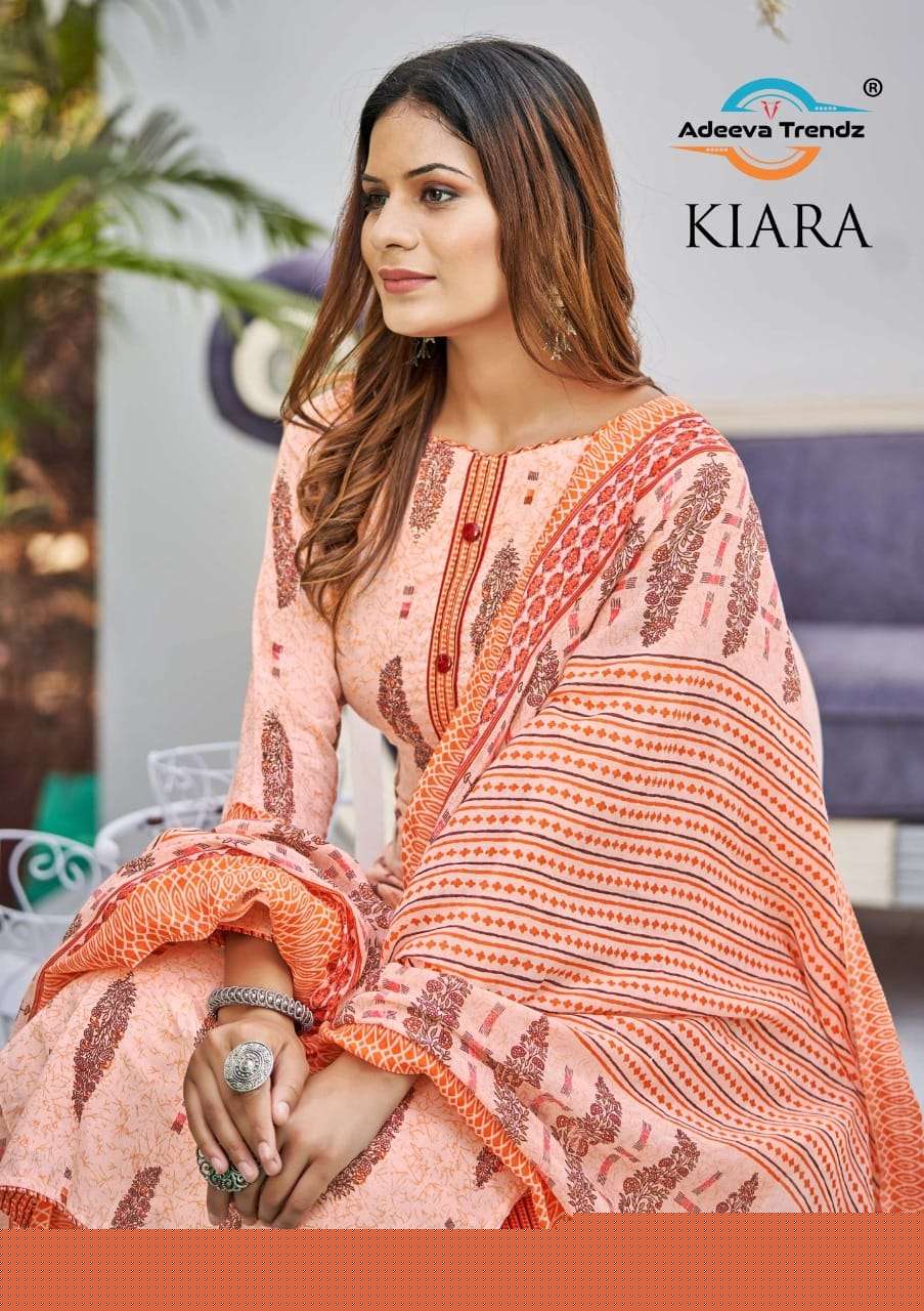 KIARA BY ADEEVA TRENDZ 502-001 TO 502-010 SERIES BEAUTIFUL SUITS COLORFUL STYLISH FANCY CASUAL WEAR & ETHNIC WEAR PURE COTTON PRINT DRESSES AT WHOLESALE PRICE