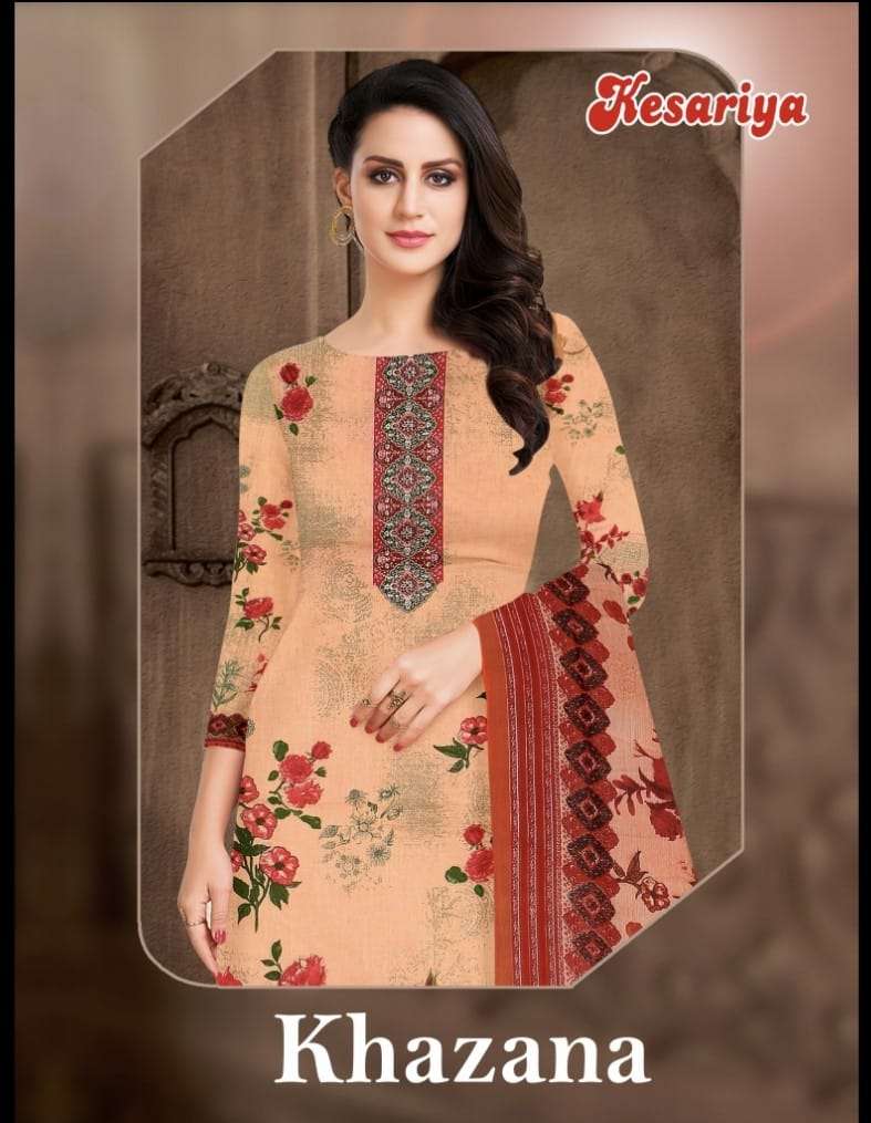 KHAZANA BY KESARIYA 1001 TO 1008 SERIES BEAUTIFUL SUITS COLORFUL STYLISH FANCY CASUAL WEAR & ETHNIC WEAR PURE CAMBRIC PRINT DRESSES AT WHOLESALE PRICE