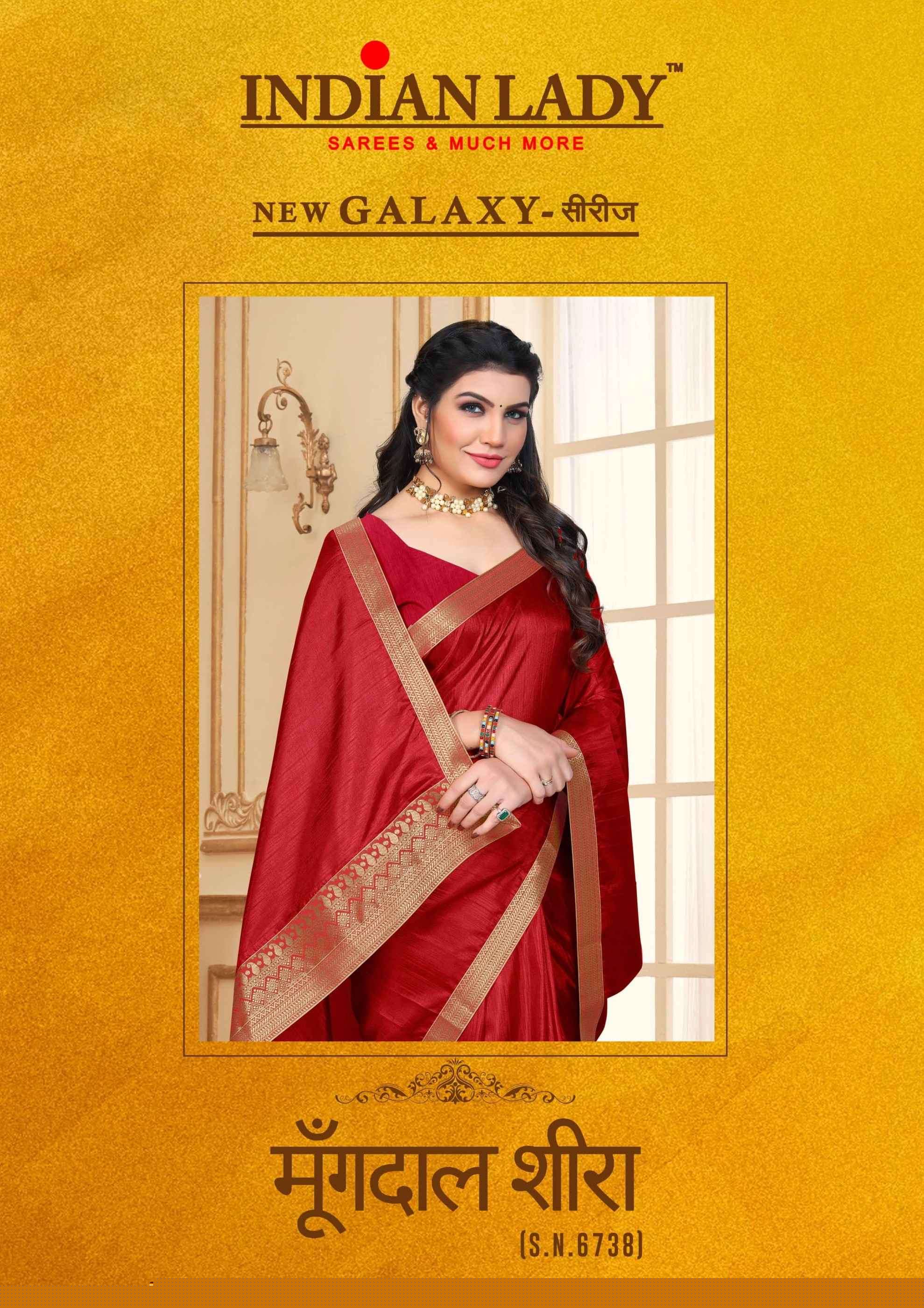 MOONGDAL SHEERA BY INDIAN WOMEN 6738-A TO 6738-H SERIES INDIAN TRADITIONAL WEAR COLLECTION BEAUTIFUL STYLISH FANCY COLORFUL PARTY WEAR & OCCASIONAL WEAR VICHITRA SILK SAREES AT WHOLESALE PRICE