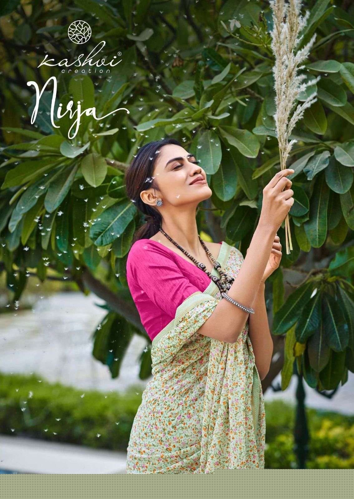 NIRJA BY KASHVI CREATION 9801 TO 9810 SERIES INDIAN TRADITIONAL WEAR COLLECTION BEAUTIFUL STYLISH FANCY COLORFUL PARTY WEAR & OCCASIONAL WEAR CHIFFON SAREES AT WHOLESALE PRICE