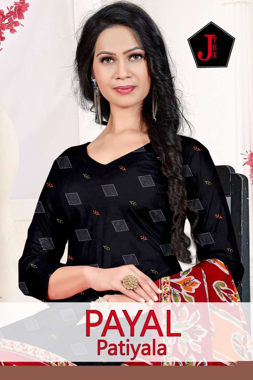 PAYAL PATIYALA BY JT 01 TO 12 SERIES BEAUTIFUL SUITS COLORFUL STYLISH FANCY CASUAL WEAR & ETHNIC WEAR SOFT COTTON DRESSES AT WHOLESALE PRICE