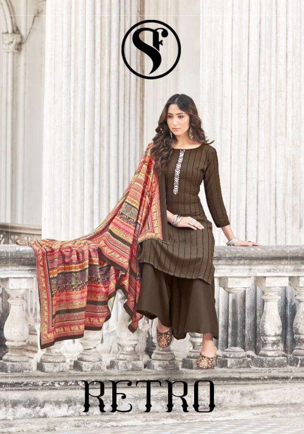 RETRO BY SWEETY FASHION 1001 TO 1008 SERIES INDIAN TRADITIONAL WEAR COLLECTION BEAUTIFUL STYLISH FANCY COLORFUL PARTY WEAR & OCCASIONAL WEAR PURE RAYON WITH WORK DRESSES AT WHOLESALE PRICE