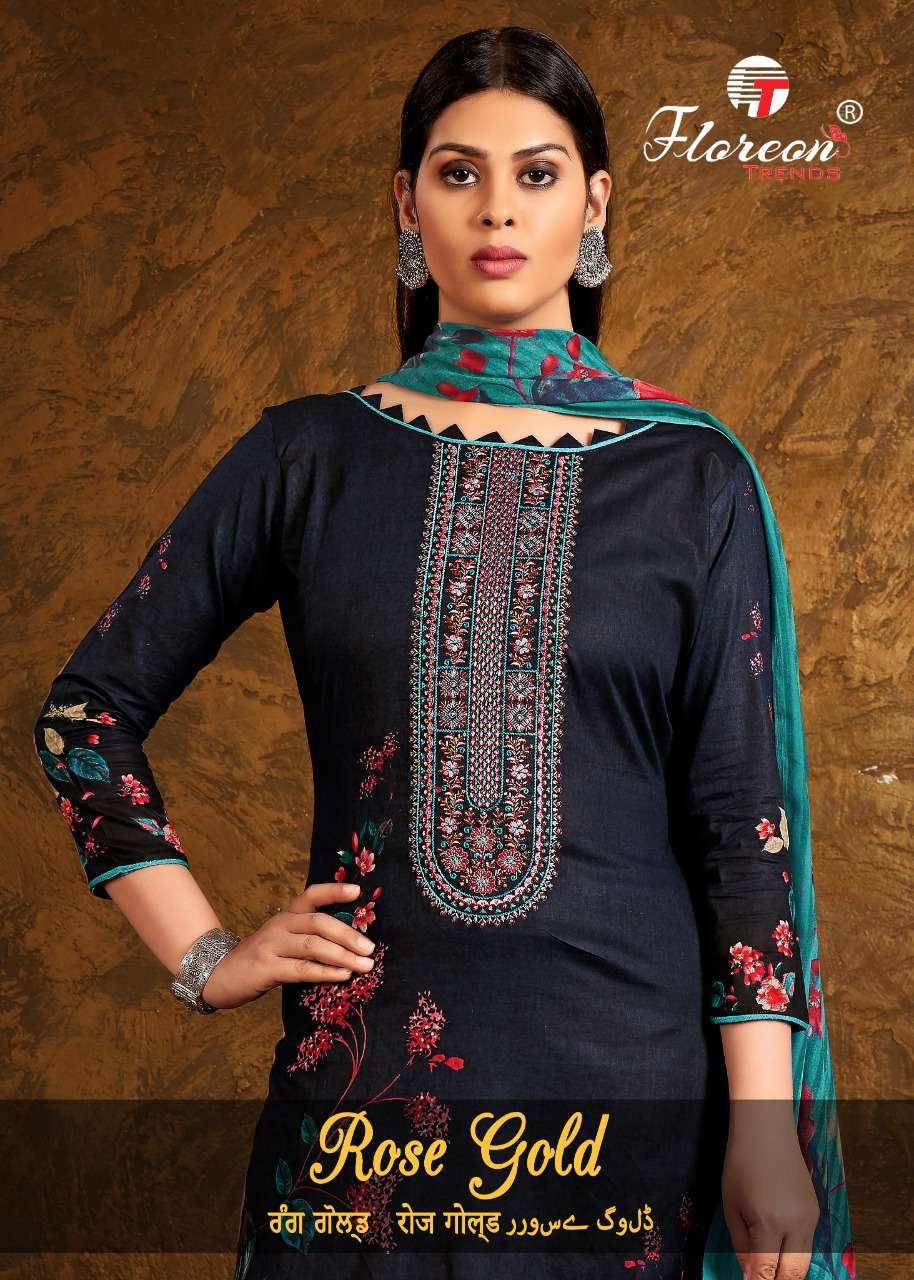 ROSE GOLD BY FLOREON TRENDS 1001 TO 1010 SERIES BEAUTIFUL STYLISH SUITS FANCY COLORFUL CASUAL WEAR & ETHNIC WEAR & READY TO WEAR HEAVY CAMBRIC COTTON PRINTED DRESSES AT WHOLESALE PRICE