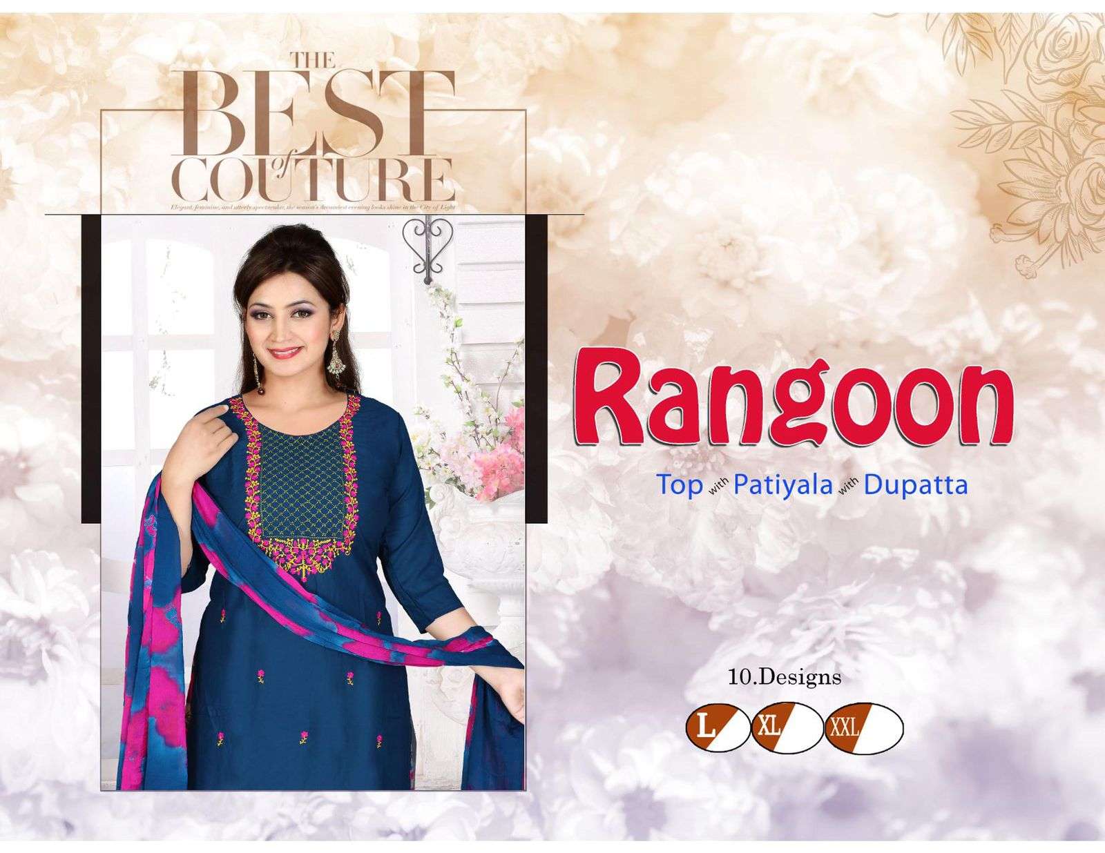RANGOON BY TRENDY 01 TO 10 SERIES BEAUTIFUL PATIYALA SUITS COLORFUL STYLISH FANCY CASUAL WEAR & ETHNIC WEAR RAYON PRINT DRESSES AT WHOLESALE PRICE