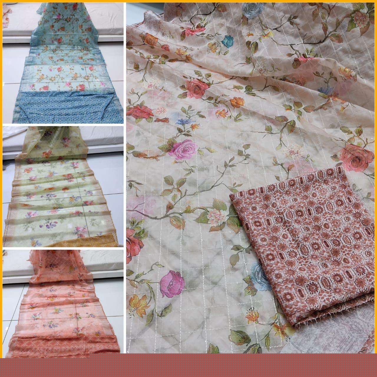 RAKSHA DIGITAL BY SHREE MATARAM 01 TO 04 SERIES INDIAN TRADITIONAL WEAR COLLECTION BEAUTIFUL STYLISH FANCY COLORFUL PARTY WEAR & OCCASIONAL WEAR ORGANZA SAREES AT WHOLESALE PRICE
