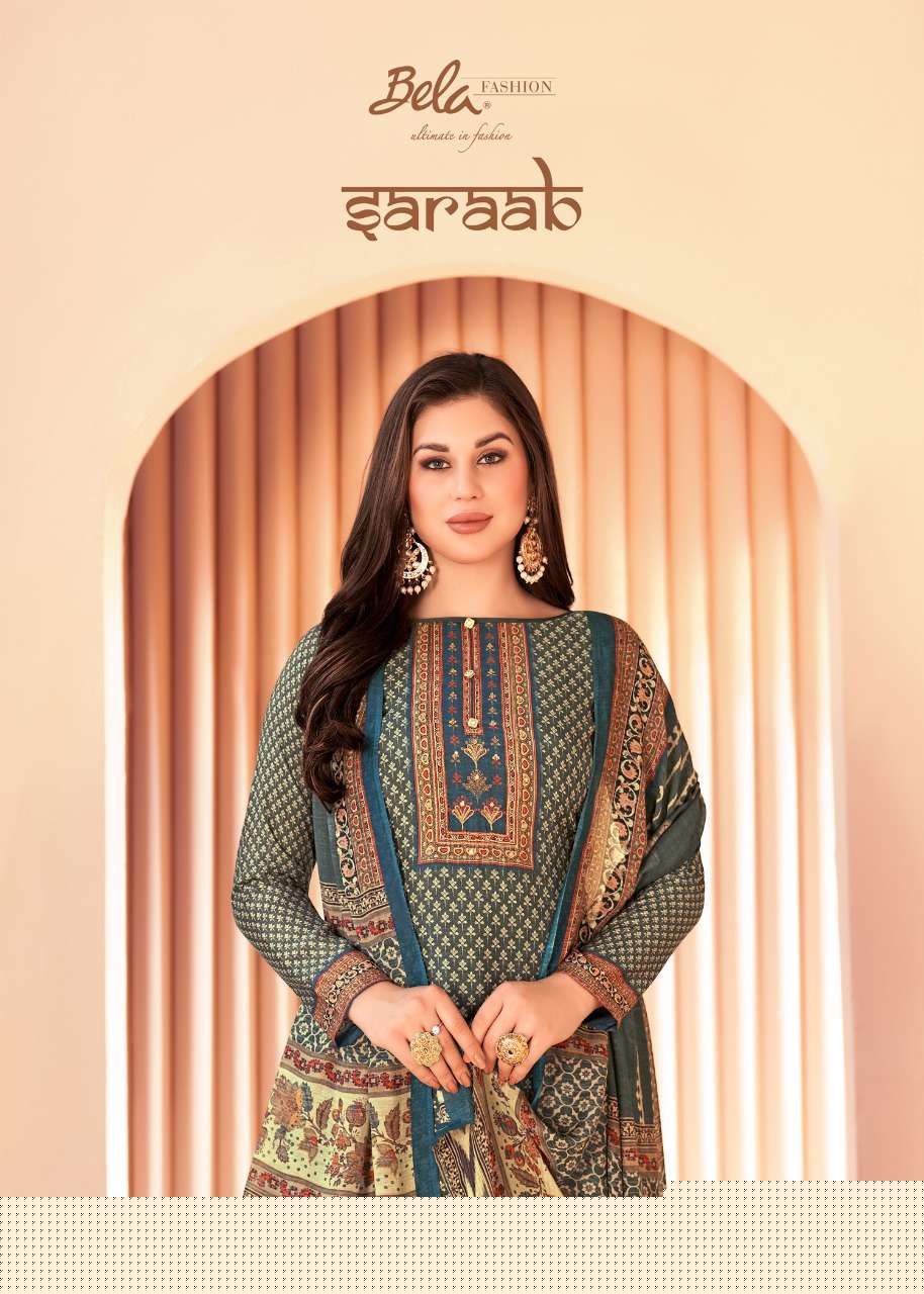 SARAAB BY BELA FASHION 3123 TO 3129 SERIES BEAUTIFUL SUITS COLORFUL STYLISH FANCY CASUAL WEAR & ETHNIC WEAR COTTON SILK DIGITAL PRINT DRESSES AT WHOLESALE PRICE