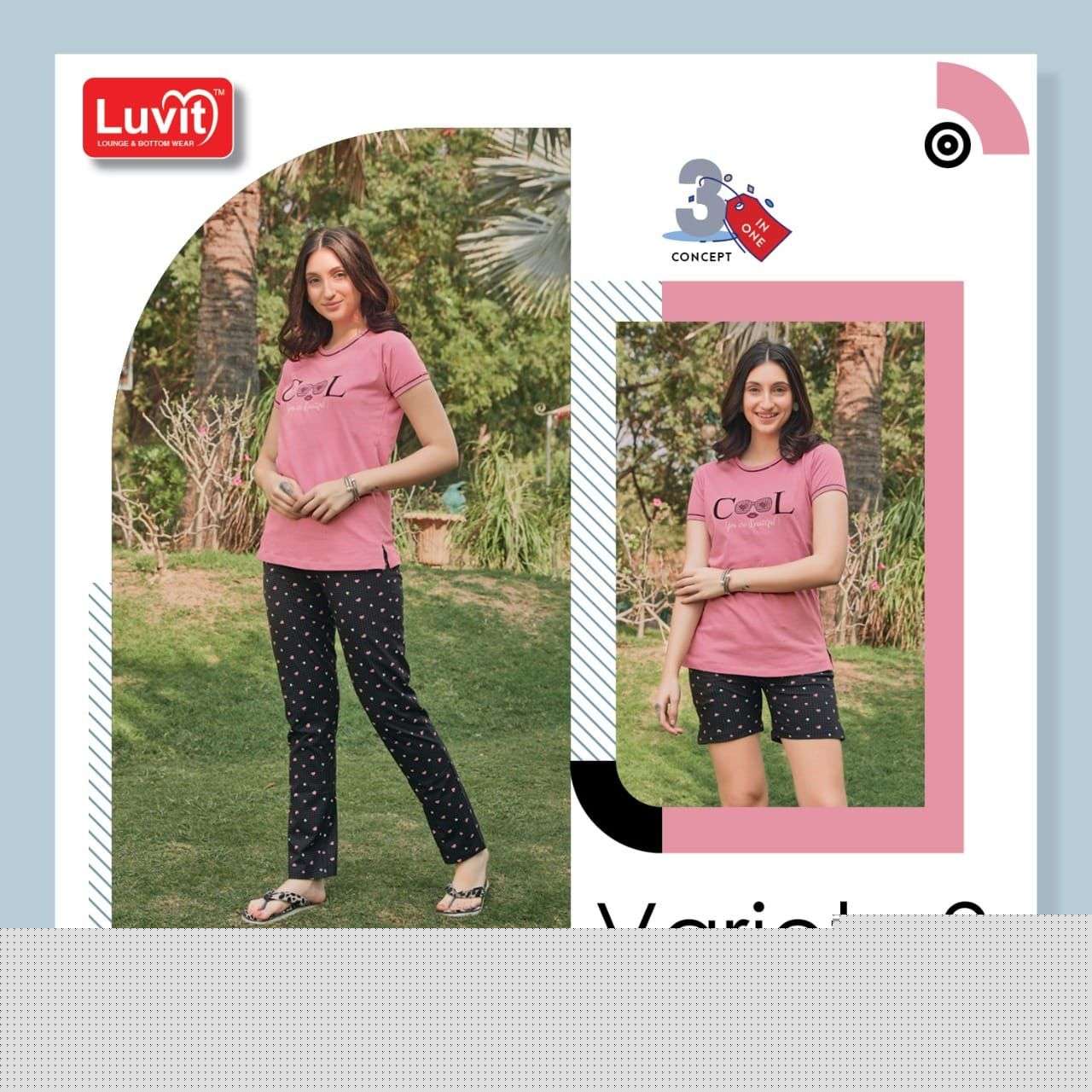 VARIETY VOL-2 BY LUVIT 201 TO 208 SERIES BEAUTIFUL STYLISH FANCY COLORFUL CASUAL WEAR & ETHNIC WEAR PURE SINKER PRINTED NIGHT SUITS AT WHOLESALE PRICE