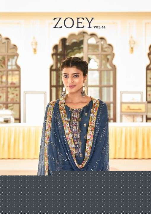 ZOEY VOL-3 BY KARMA TRENDZ 9333 TO 9339 SERIES BEAUTIFUL COLORFUL STYLISH PRETTY PARTY WEAR CASUAL WEAR OCCASIONAL WEAR PURE SILK JACQUARD DRESSES AT WHOLESALE PRICE