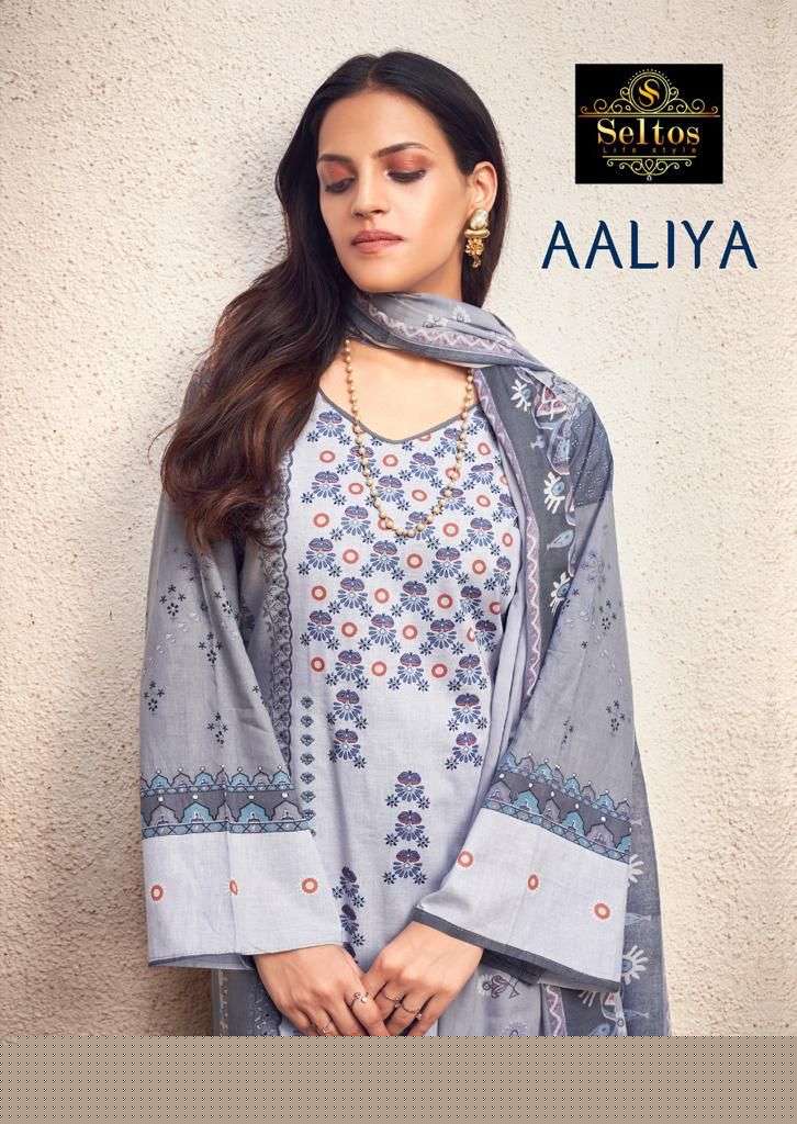AALIYA BY SELTOS 78001 TO 78008 SERIES BEAUTIFUL SUITS COLORFUL STYLISH FANCY CASUAL WEAR & ETHNIC WEAR PURE CAMBRIC DIGITAL PRINT DRESSES AT WHOLESALE PRICE