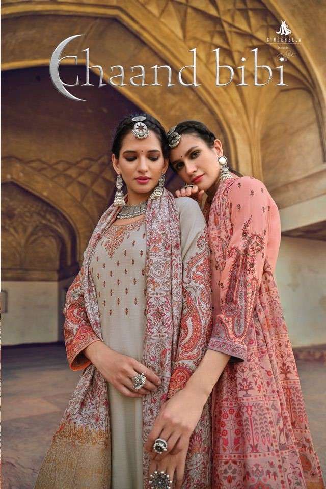 CHAAND BIBI BY CINDERELLA 10075 TO 10080 SERIES BEAUTIFUL SUITS COLORFUL STYLISH FANCY CASUAL WEAR & ETHNIC WEAR PURE MUSLIN DIGITAL PRINT DRESSES AT WHOLESALE PRICE
