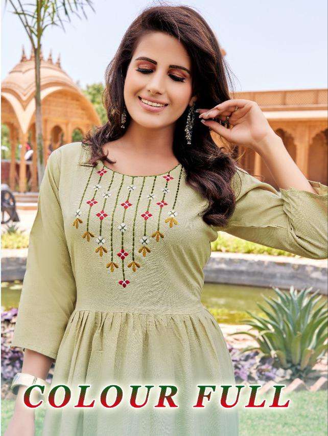 COLOUR FULL BY AKHAND JYOT 1001 TO 1008 SERIES BEAUTIFUL STYLISH FANCY COLORFUL CASUAL WEAR & ETHNIC WEAR RAYON EMBROIDERED GOWNS AT WHOLESALE PRICE