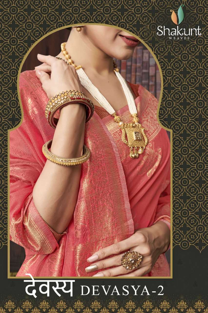 DEVASYA VOL-2 BY SHAKUNT 82130 TO 82135 SERIES INDIAN TRADITIONAL WEAR COLLECTION BEAUTIFUL STYLISH FANCY COLORFUL PARTY WEAR & OCCASIONAL WEAR COTTON SAREES AT WHOLESALE PRICE