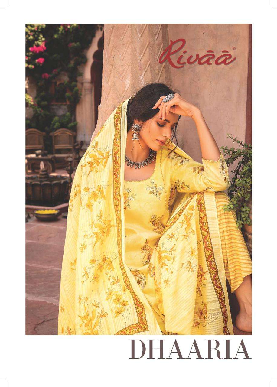 DHAARIA BY RIVAA 1990-A TO 1993-B SERIES BEAUTIFUL SUITS COLORFUL STYLISH FANCY CASUAL WEAR & ETHNIC WEAR PURE COTTON PRINT DRESSES AT WHOLESALE PRICE