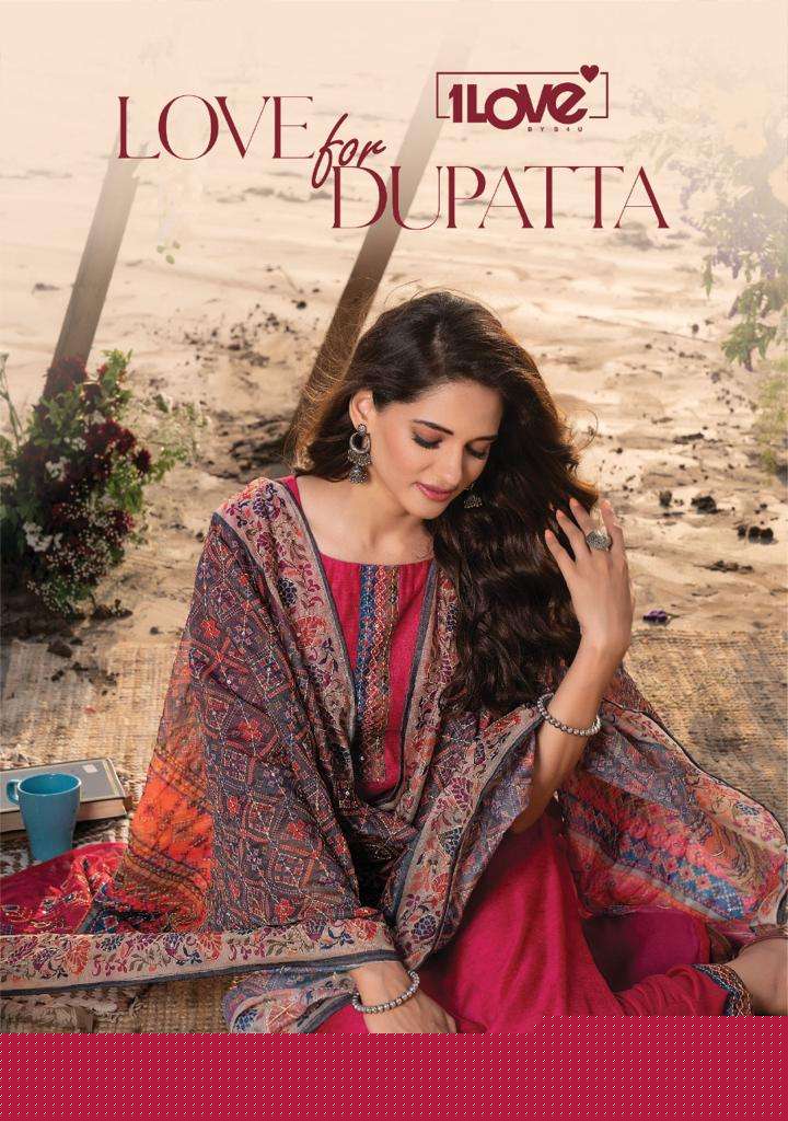 LOVE FOR DUPATTA BY 1 LOVE 101 TO 107 SERIES BEAUTIFUL SUITS COLORFUL STYLISH FANCY CASUAL WEAR & ETHNIC WEAR FANCY DRESSES AT WHOLESALE PRICE