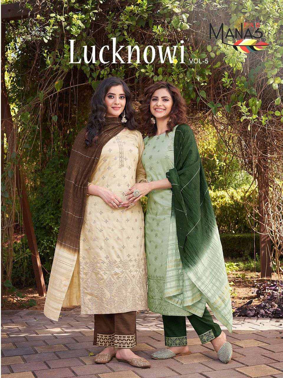 LUCKNOWI VOL-5 BY MANAS FAB 1025 TO 1030 SERIES BEAUTIFUL SUITS COLORFUL STYLISH FANCY CASUAL WEAR & ETHNIC WEAR FANCY DRESSES AT WHOLESALE PRICE