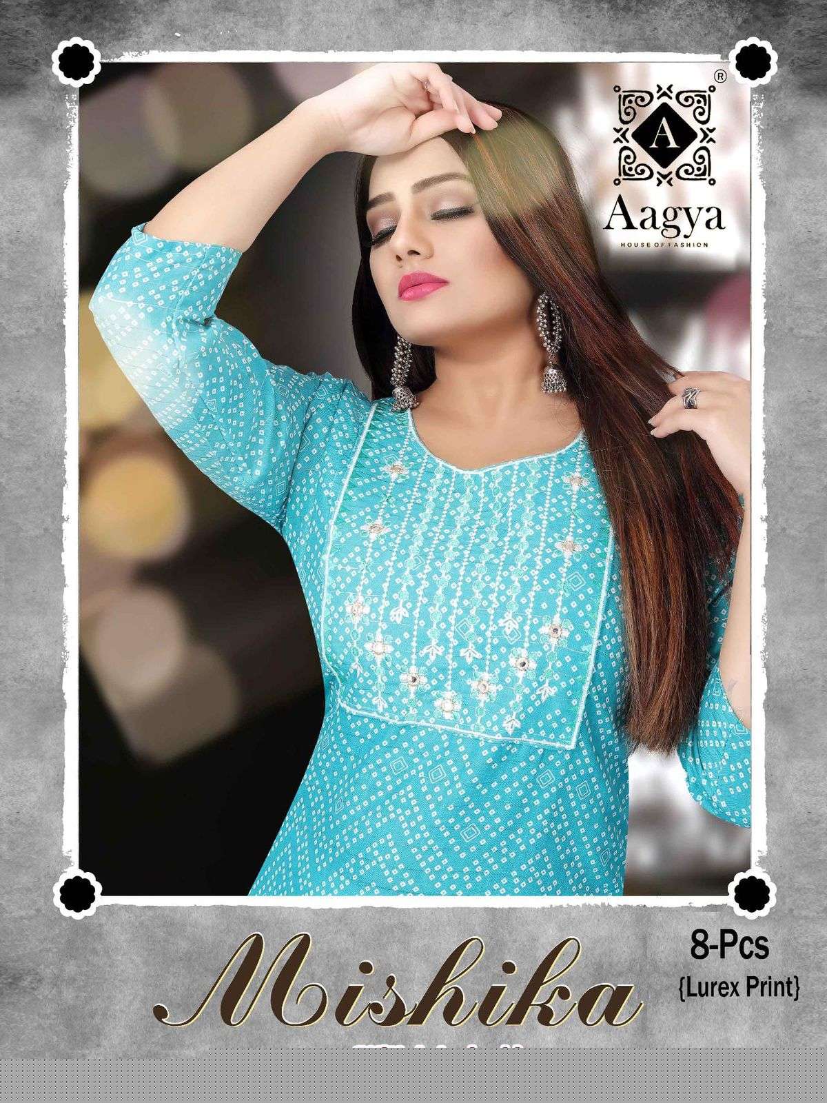 MISHIKA BY AAGYA 01 TO 08 SERIES DESIGNER STYLISH FANCY COLORFUL BEAUTIFUL PARTY WEAR & ETHNIC WEAR COLLECTION RAYON KURTIS AT WHOLESALE PRICE