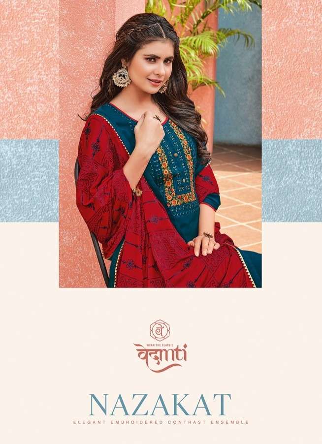 NAZAKAT BY VEDANTI 81 TO 84 SERIES BEAUTIFUL SUITS COLORFUL STYLISH FANCY CASUAL WEAR & ETHNIC WEAR PARAMPARA SILK DRESSES AT WHOLESALE PRICE