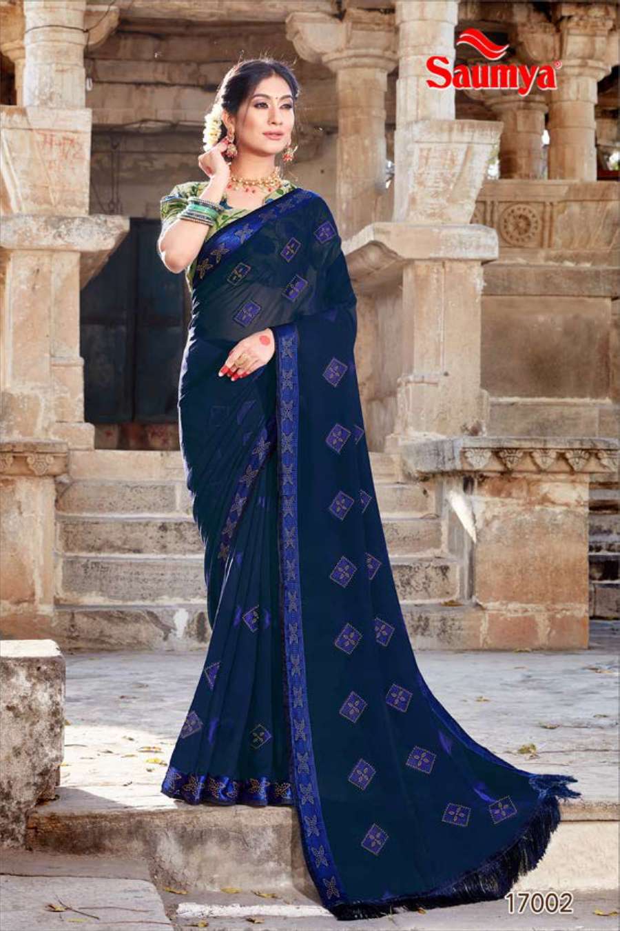 NAMASYA BY SAUMYA 17001 TO 17008 SERIES INDIAN TRADITIONAL WEAR COLLECTION BEAUTIFUL STYLISH FANCY COLORFUL PARTY WEAR & OCCASIONAL WEAR JACQUARD SAREES AT WHOLESALE PRICE