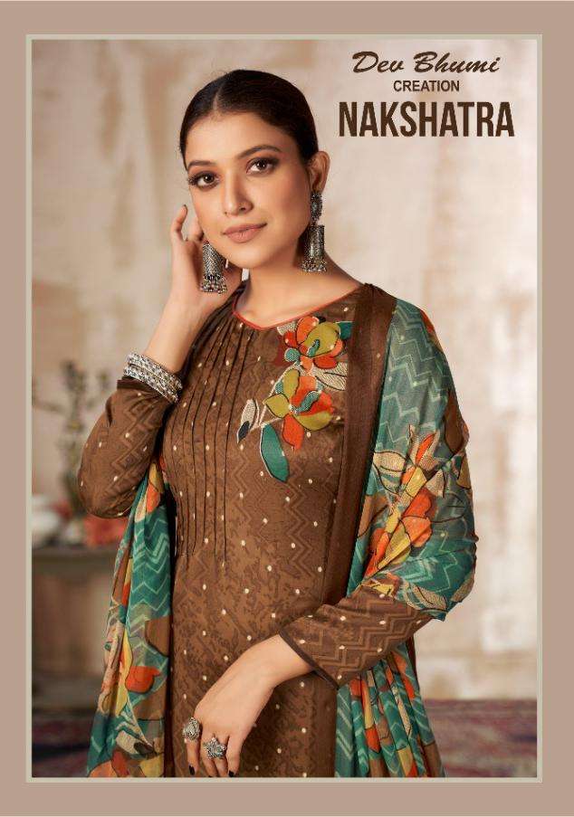 NAKSHATRA BY DEV BHUMI 1001 TO 1008 SERIES BEAUTIFUL SUITS COLORFUL STYLISH FANCY CASUAL WEAR & ETHNIC WEAR PURE JAM COTTON PRINT DRESSES AT WHOLESALE PRICE